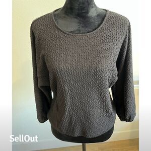 🔖🔖CLEARANCE 🔖🔖Anthropologie Women's Black Textured Puff Sleeve Blouse Size M